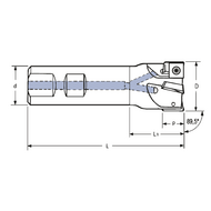 Schaftfräser 89,5° 25x100mm, Schaft-25mm, für 2 x SPMT 09T3