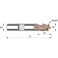 Schaftfräser VHM INOX ø 16,0 mm Duocon