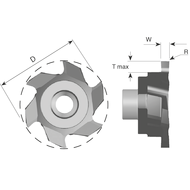 Schneidplatte SG170 F W15 zum Stechfräsen W=1,5 (Plattengröße 17mm) AMT8