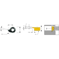 Schneideinsatz LS008.0070 HM Seeger-Ringnuten 0,7mm, Dmin=8mm AL41F