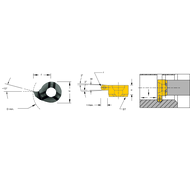 Schneideinsatz LS08.008R04 HM Stechdrehen Vollradius b=0,8mm Dmin=8mm AL41F