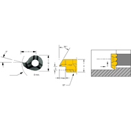 Schneideinsatz LS08.3046.02 HM Rückwärtsdrehen tmax=1,3mm Dmin=7,8mm AL41F