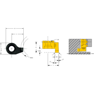 Schneideinsatz RS014.1210.00 Axialstechen Zapfen b=1,0/Dmin=12mm AL41F