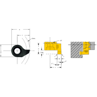 Schneideinsatz RS014.1410.00 Axialstechen b=1,0 tmax=1,5 Dmin=14mm AL41F