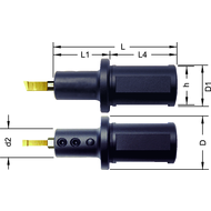 Klemmhalter (Nutstoßen) NH10.0025.1 ø25x73mm, für Bohrungs-ø ab 10mm