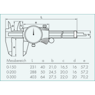 Uhren-Messschieber 150mm (0,02mm) mit Antriebsrolle