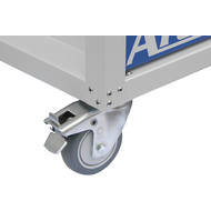 Werkzeugwagen 6 Schubladen RAL7035/5010 inkl. 8 Werkzeug-Einlagen