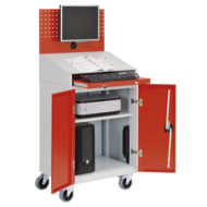 Computerschrank, mobil 04.680.C125A BxTxH 680x500x1610mm RAL7035/3020
