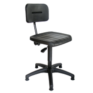 Arbeitsstuhl, Sitzhöhe 420-620mm, mit Stahleinlage, mit Gleitern, PU schwarz