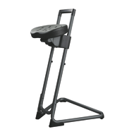 Stehhilfe, Sitzhöhe 600-850mm, mit Gleitern, ergonomischer Sitz, schwarz