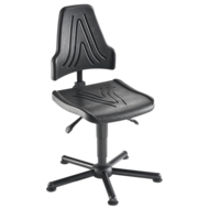 Arbeitsstuhl, Sitzhöhe 490-630mm, mit Gleitern, schwarz