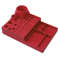 Werkzeugträger zylindrisch 8mm Modus 5x5, 52x52x72mm 4 Bohrungen RAL3020 (rot)