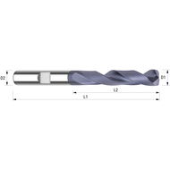 Spiralbohrer VHM DIN6537 5xD ø3,2mm TIALN-beschichtet