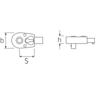 Einsteckknarre QuickRelease Sicherheitsverriegelung 14x18mm, 1/2'
