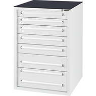 Werkzeugschrank S, 7 Schubladen, RAL7035/7035, VA-Schubladen