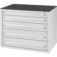 Werkzeugschrank B mit 5 Schubladen RAL7035/7035 Vollauszug