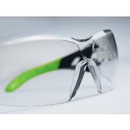 Schutzbrille pheos, schwarz/grün farblos