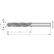 Kleinst-Spiralbohrer HSS-E-PM 5xD DIN1899N 118° 0,05mm