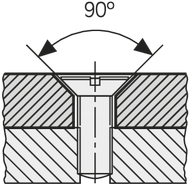 Stufenbohrer HSS DIN8374 90° für M3, 6x3,2mm Durchgang, fein