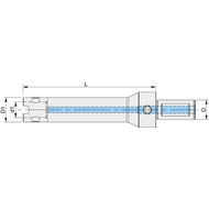 Aufnahme VORTEX DRILL Weldon-50mm, 40 L=300mm