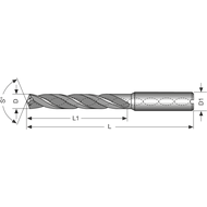 Hochleistungsbohrer VHM 7xD 6mm IK D1=HE TiAlN