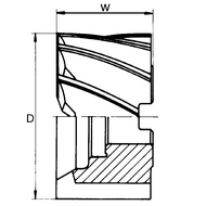 Walzenstirnfräser HSS-E DIN1880N, 40x32x16mm Z=6 TiAlN