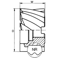 Walzenstirnfräser HSS-E DIN1880NR, 40x32x16mm Z=6