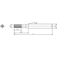 Schaftfräser VHM AE-MS-H 1,0x2,5x12,7x60mm Z4 DURORAY