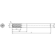 Torusfräser VHM AE-MS-H 3,0x7,5x15,4x60mm Z4 R0,2 DORORAY