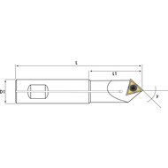 Fas-und Zentrierfräser 45° 20mm L=115mm für 1 TCMX 16T3ZR