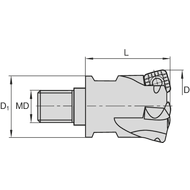 Einschraubfräser HIFEED 06410 10° 20x25mm, M10, für 2 x SO..0803..