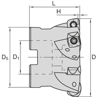 Eckfräser HIFEED 06690 10° 50x22mm, für 4 x SO..13M5