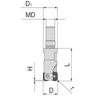 Einschraubfräser 20mm/M10 für 5 x XCH.. 06