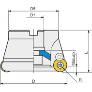 Aufsteckfräser TOROMILL 25290 52x22mm, für 4 x RD..1604..