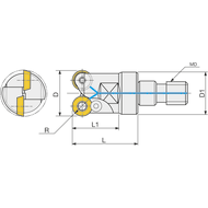 Einschraubfräser 10mm/M6, für 2 x RD..0501MO.,