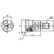 Einschraubfräser RHOMBIC DIEMASTER MXD 16mm/M8, für 2 x XDHW0206-05/10