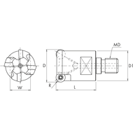 Einschraubfräser SUPER-DIEMASTER SDH 35mm/M16, für RD..1204MO..