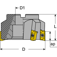 Eckfräser 90° 40x16x40mm, für 4 x APK.1604..