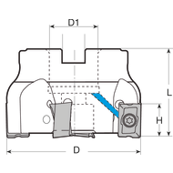 Eckfräser 4-10-POWER 40x16mm, D1=16mm für 5 x LN.X100605