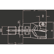 Einschraubfräser 4-10-POWER 20x30mm D1=10,5mm für 3 LNMX10