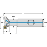 T-Nuten Wendeplattenfräser 21mm (für SPMT 060304)