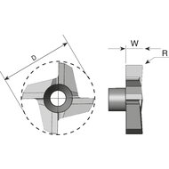 Schneidplatte C10 F R 0.1 zum Stirnfräsen 10mm (Plattengröße 10mm) AMT7