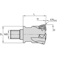 Hochvorschub Einschraubfräser 32mm für 3 x XCN..09