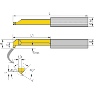 Schneideinsatz R060.5-15 Innenausdrehen und Fasen 5mm L1=15 Dmin=5,0mm CN45F