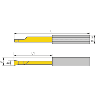 Schneideinsatz R015.1515-10 Axialstechen 7mm / b=1,5 L1=10 Dmin=8,0mm CN45F
