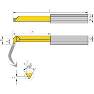 Schneideinsatz L005.0510-15/CN45F Innengewindedr. ISO 1 L1=15 Dmin=4,8mm