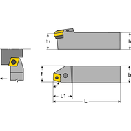 Klemmhalter PCBN-L 2525 M12, 75°, für CN.1204..