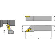 Klemmhalter SVGC-R 0808 K07, Anstellwinkel 90°, für Drehplatten VC.T0702..