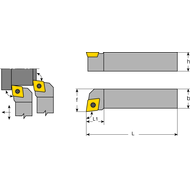 Klemmhalter SCAC-R 0808 X06-A, 90°, für CC..0602..