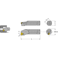 Bohrstange A25R PTFN-R-16, IK 90°, für TNM.1604..